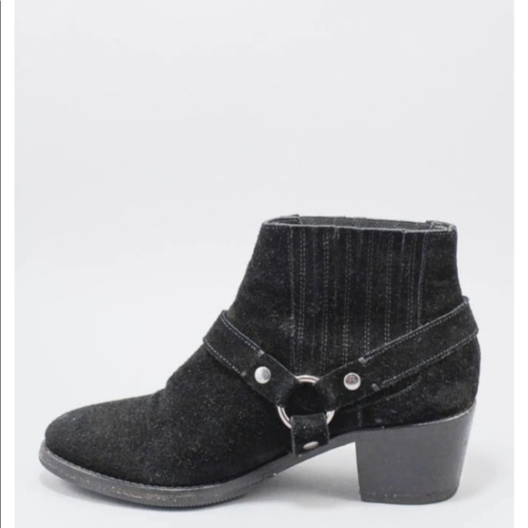 ALL SAINTS BLACK SUEDE ANKLE BOOTIES - Picture 3 of 16